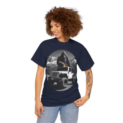 Sasquatch Jeep Ducking Graphic T-Shirt - Image 3